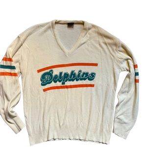 Vintage men’s Miami Dolphins V-neck sweater by Garan Medium made in the USA